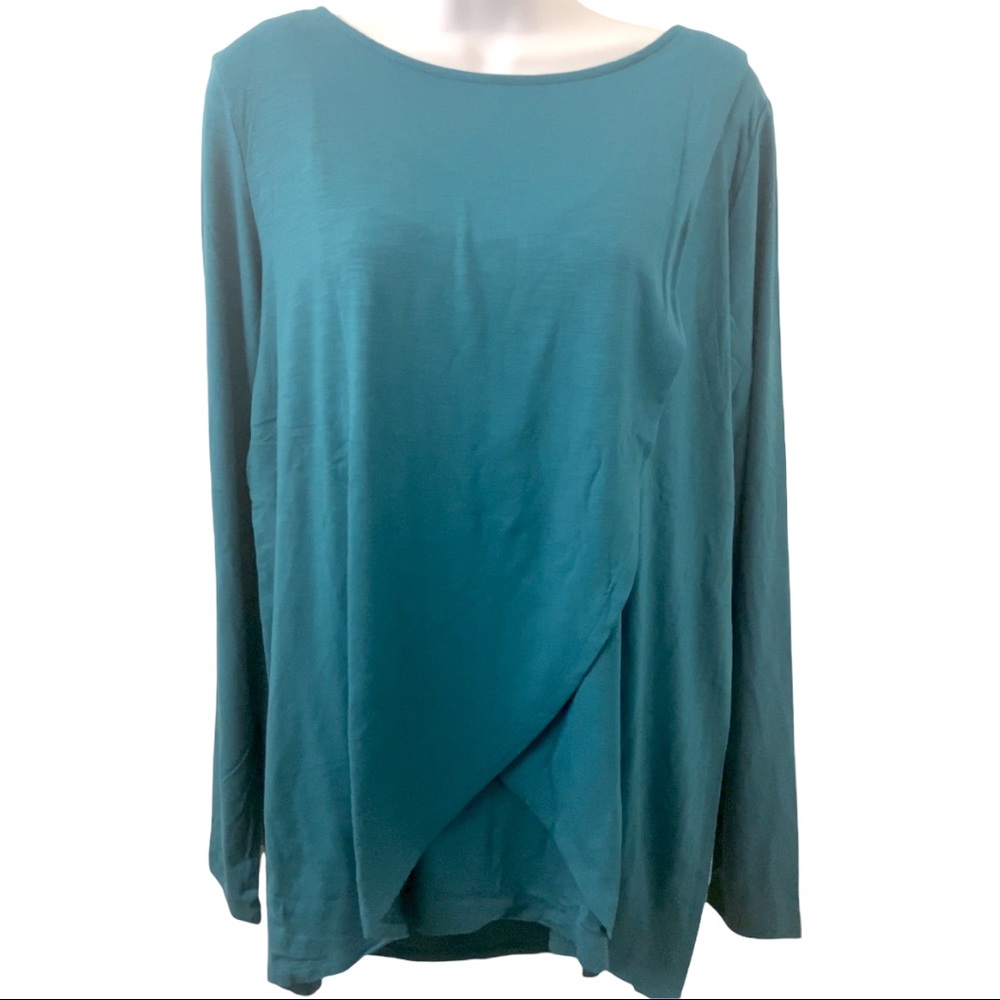 Isabel Maternity Long Sleeve Cross Panel Maternity Shirt - Large